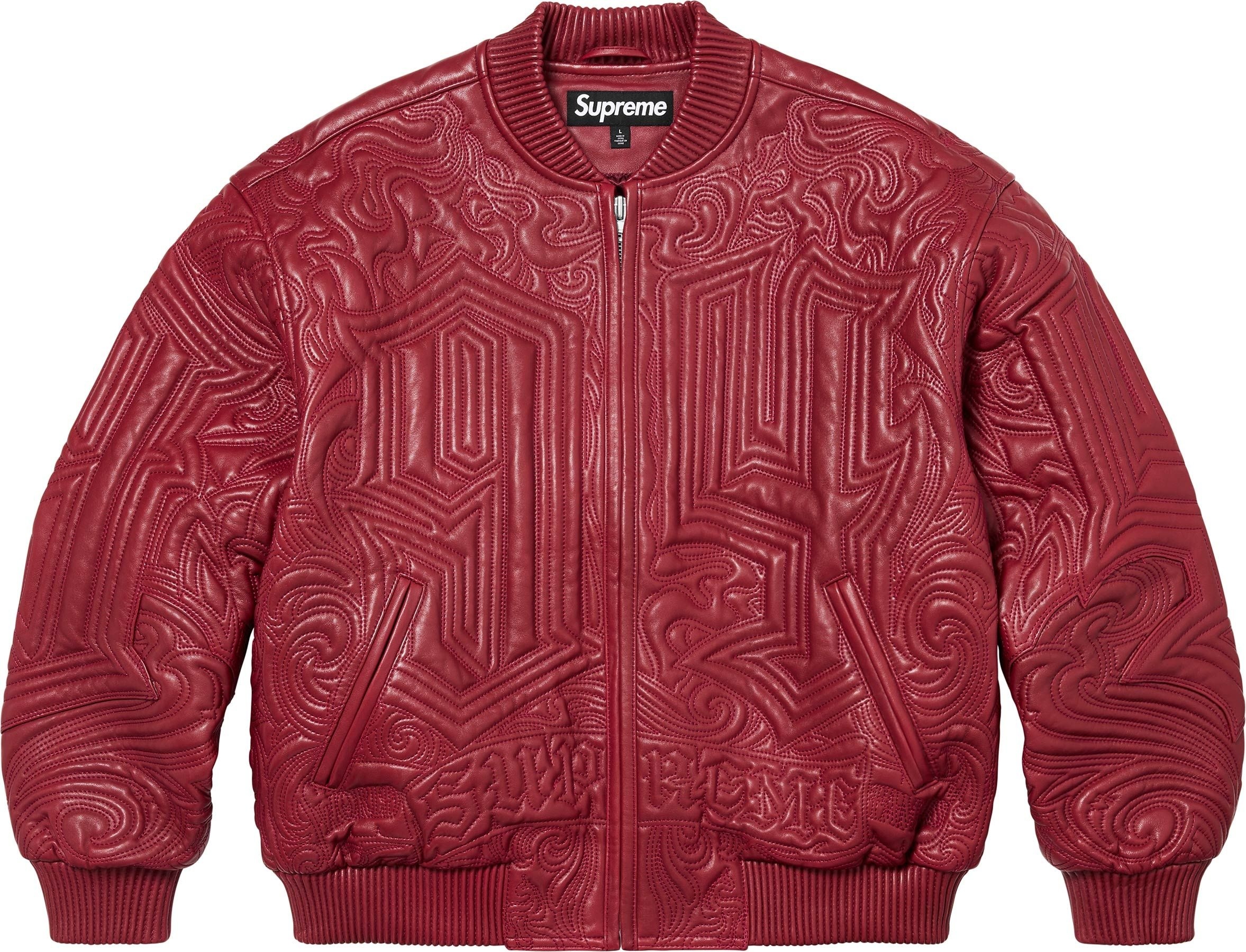 Mister Cartoon Embroidered Leather Jacket view 8